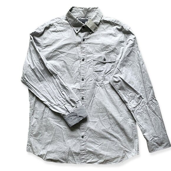 Banana Republic Mens Button Shirt Sz XL Long Sleeve Contrast Cuff Blue NWT AS IS - Picture 1 of 14
